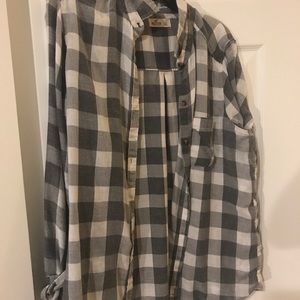 White/gray flannel shirt